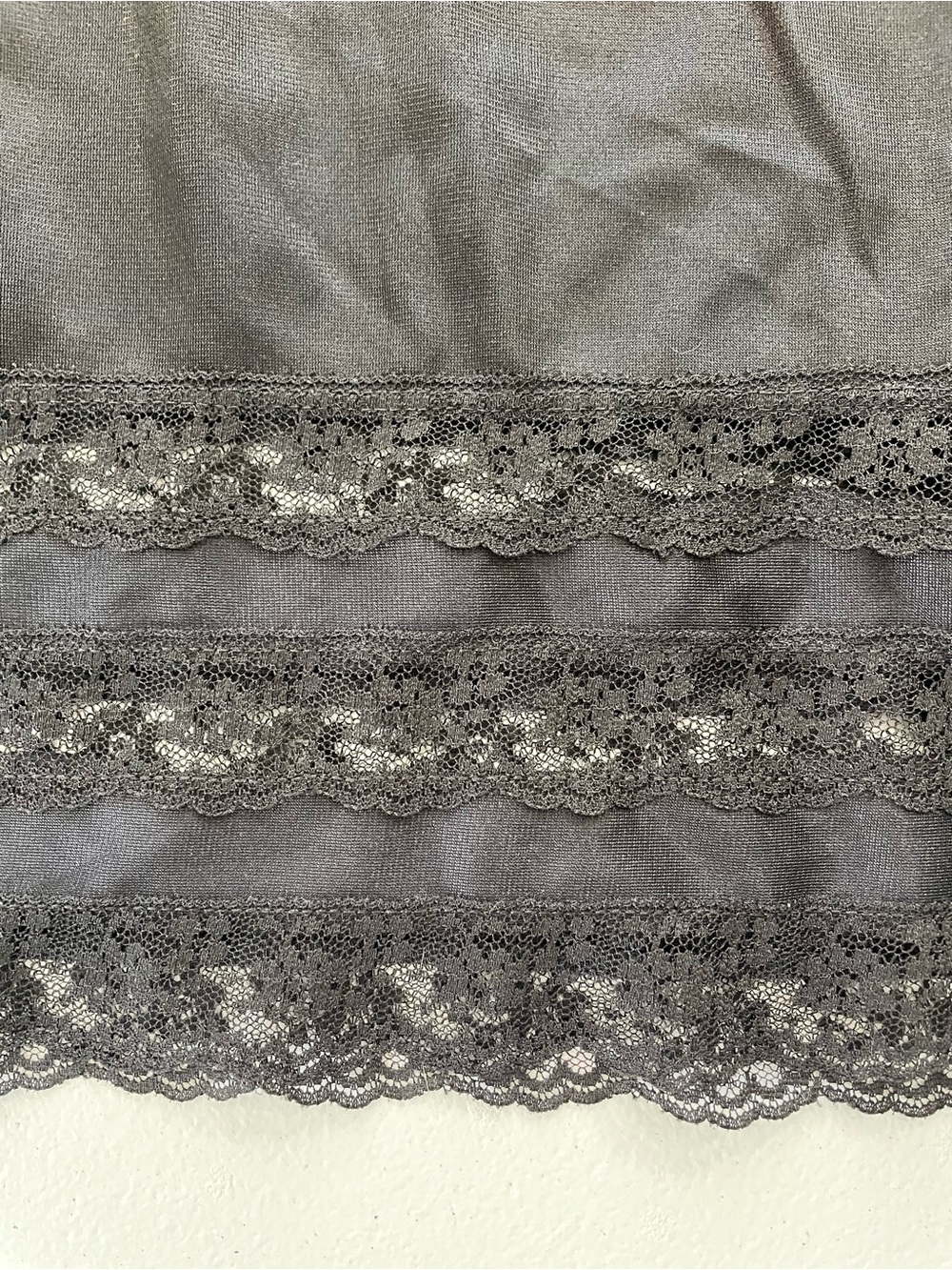VTG Black Velrose Lace-Trim Slip Shorts Pettipants Bloomers Made in USA Large - Picture 5 of 6